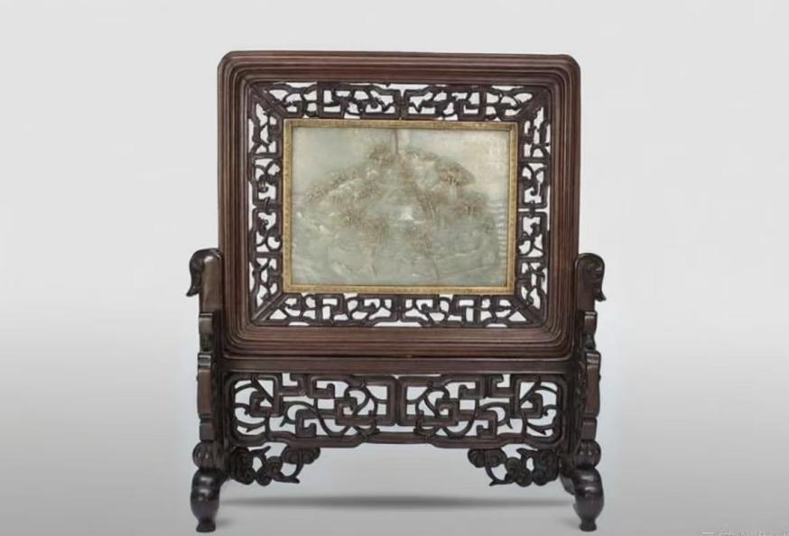 清代御题金山图诗玉插牌镇江博物馆藏